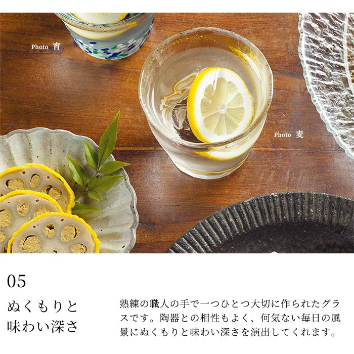 日本石塚硝子津轻冰华金箔玻璃杯威士忌杯 带木盒 6色选