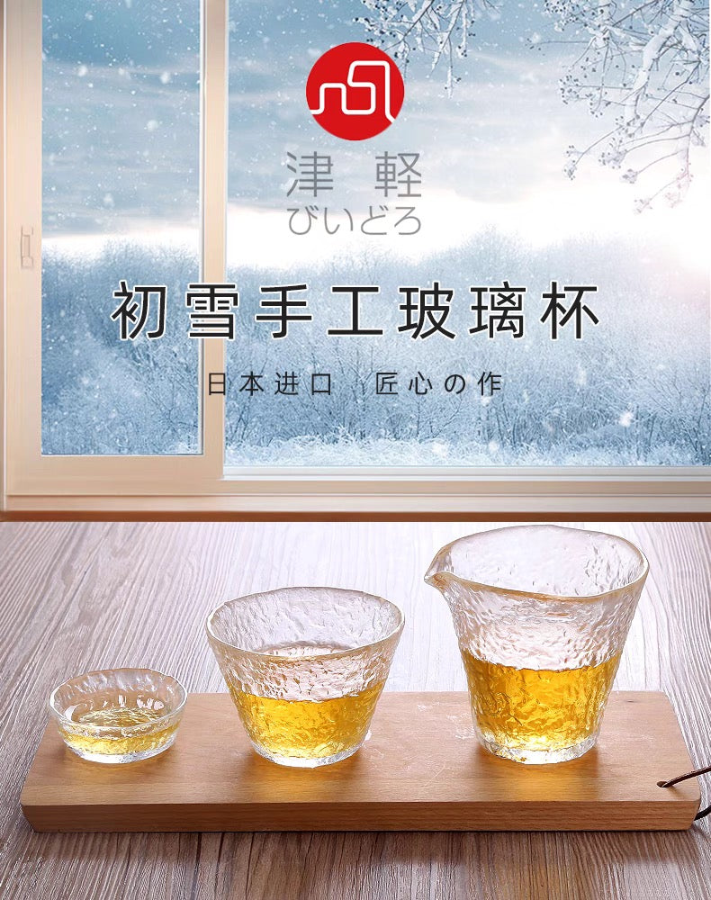 日本石塚硝子初雪手工玻璃杯6个装