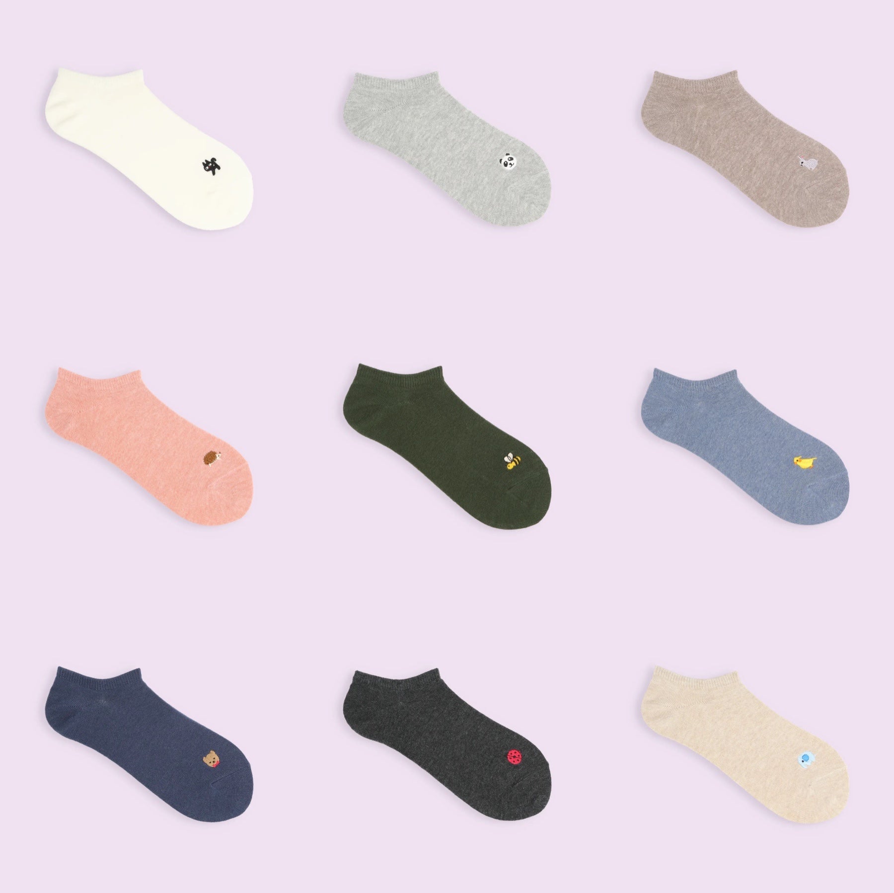 靴下屋Tabio小动物图案刺绣舒适低帮袜 10色选