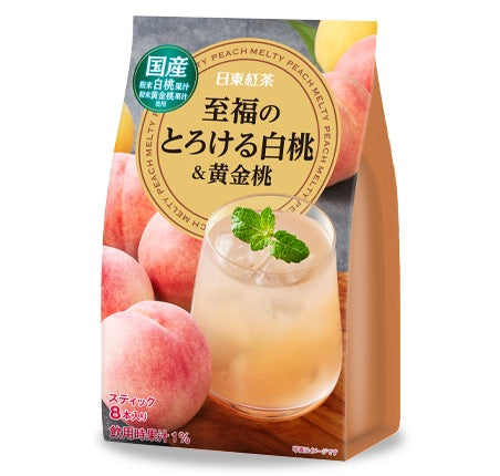日东红茶至福桃桃白桃黄金桃果汁冲饮8包入
