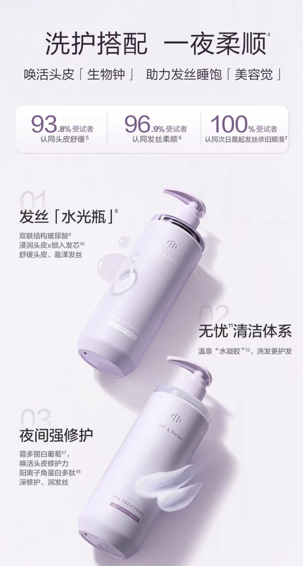 Off&Relax夜间修护滋养洗发水护发素460ml