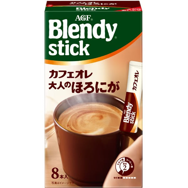 AGF BLENDY STICK速溶微苦牛奶咖啡8支装