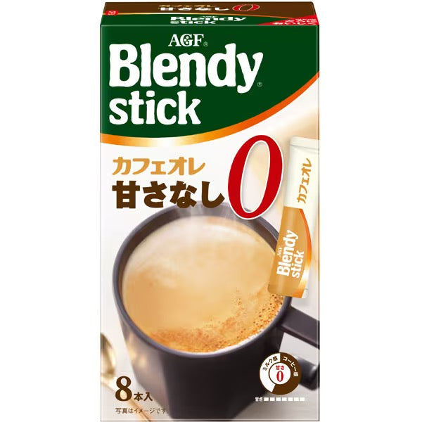 AGF BLENDY STICK速溶无糖牛奶咖啡8支装