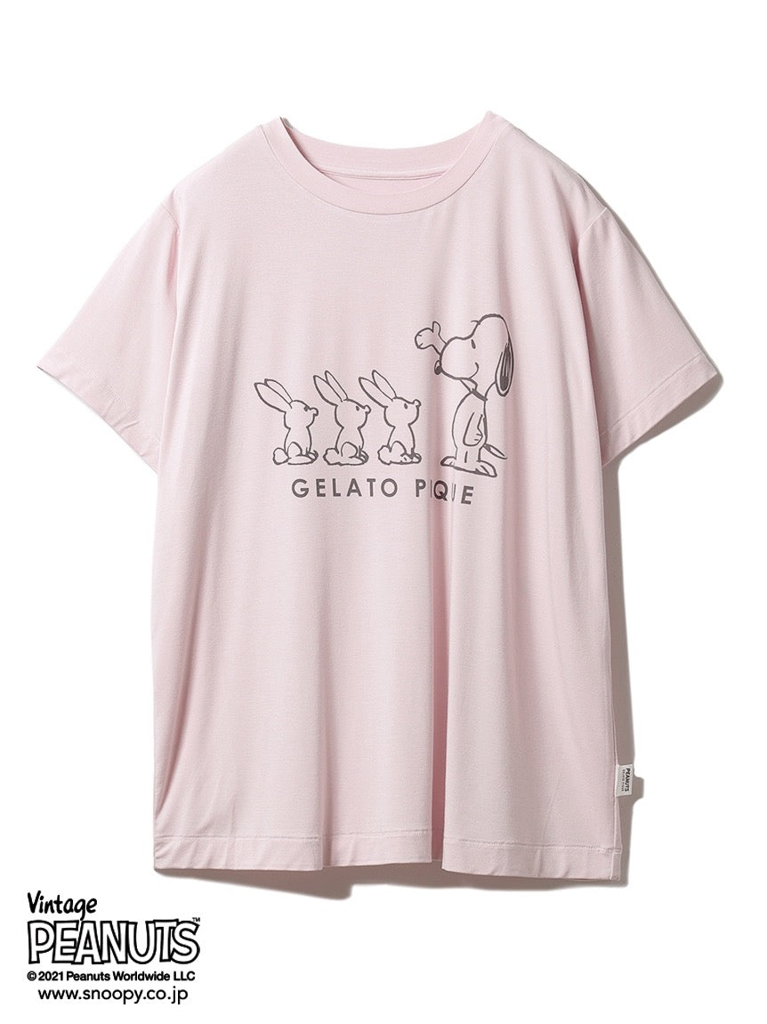 Gelato Pique x Peanuts Snoopy家居服 T恤+短裤套装 粉色